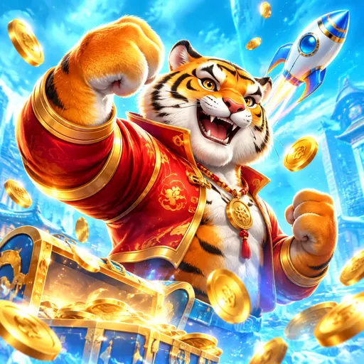 Tela de abertura do slot Fortune Tiger com o tigre dourado e os rolos em destaque