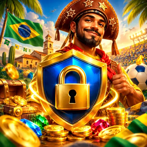 Conjunto de selos de segurança, auditoria de jogos e restrição para maiores de 18 anos