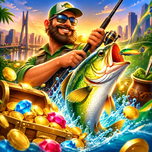 Pescador em ação no slot Big Bass Bonanza da Pragmatic Play