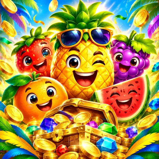 Frutas coloridas explodindo no slot Fruit Party